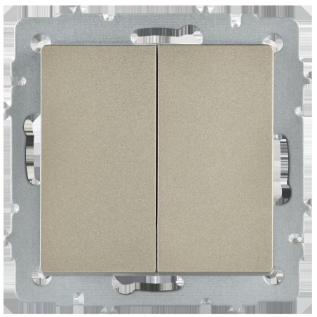BRITE Выключатель 2-клавишный перекрестный 10А ВС10-2-3-БрШ шампань IEK