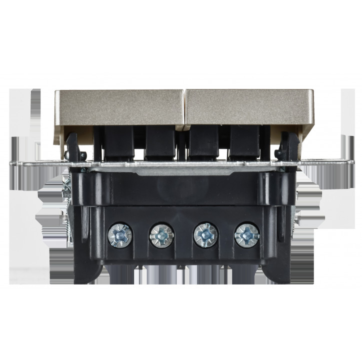 BRITE Выключатель 2-клавишный перекрестный 10А ВС10-2-3-БрШ шампань IEK