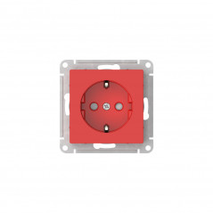 ATLASDESIGN РОЗЕТКА с заземлением со шторками, 16А, быстрозажимные клеммы, КРАСНЫЙ