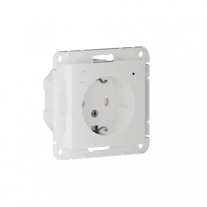 ATLASDESIGN SMART РОЗЕТКА с заземл., со шт., Zigbee, L+N, 16А, мех., БЕЛЫЙ