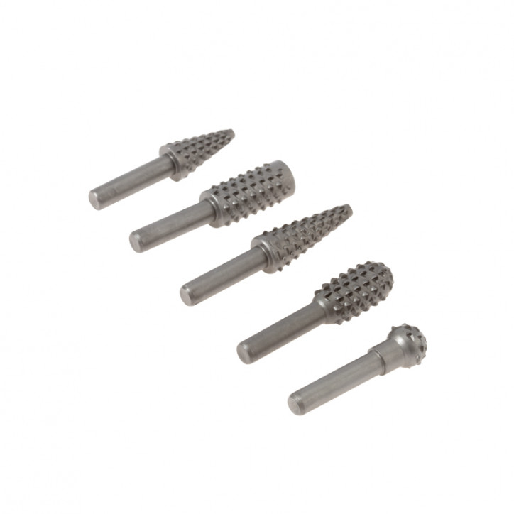 Набор борфрез (шарошек) по дереву, 5 шт Набор борфрез (шарошек) по дереву, 5 шт