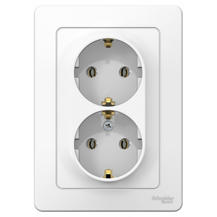 BLANCA скрытой установки розетка двойная с заземлением без шторок, 16А, 250В, белый BLANCA скрытой установки розетка двойная с заземлением без шторок, 16А, 250В, белый