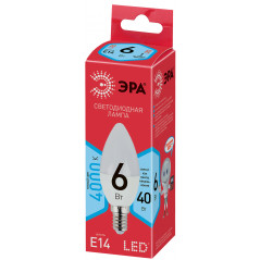 Лампа светодиодная ECO LED B35-6W-840-E14 (диод, свеча, 6Вт, нейтр, E14 (10/100/3500)