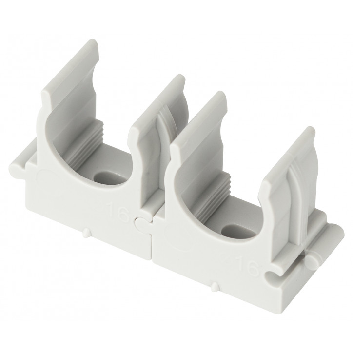 Крепеж клипса для труб прямой монтаж d 16мм серый CLIP-16-G-MP