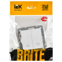 BRITE Выключатель жалюзи 10А ВС10-1-5-БрАБ арктический белый IEK