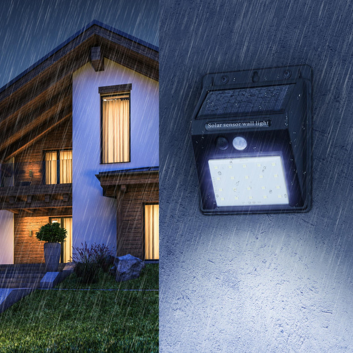 Фасадный светильник с датчиком движения, на солнечной батарее, 20LED, 60 Лм ERAFS064-04 Фасадный светильник с датчиком движения, на солнечной батарее, 20LED, 60 Лм ERAFS064-04