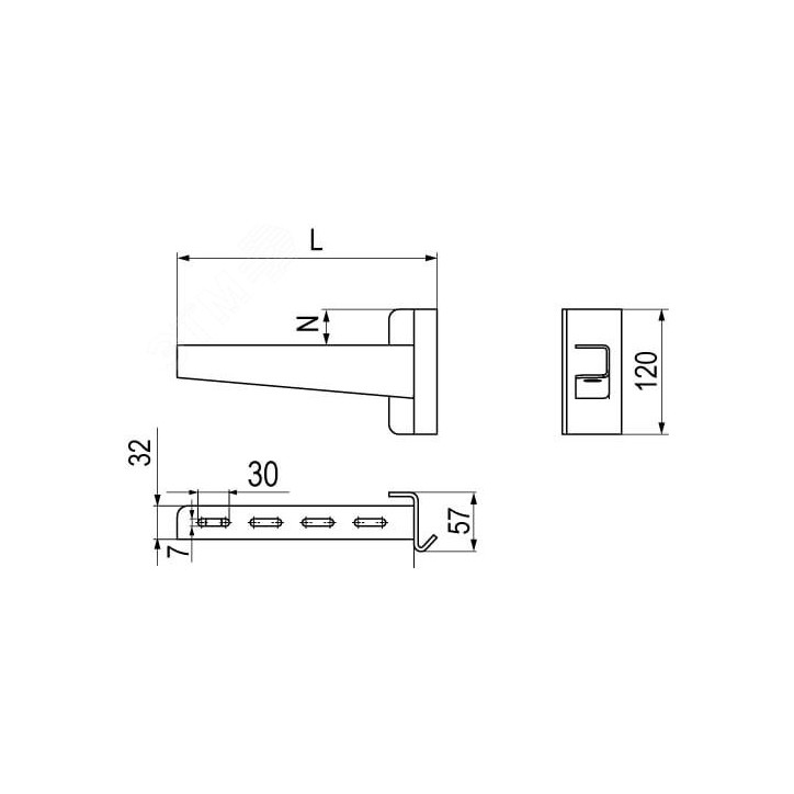Усиленная консоль L500 для I-профиля BPM-50, горячеоцинкованная