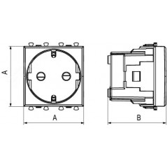 Avanti Розетка модульная 2P+E с з/ш Закаленная сталь 2 модуля