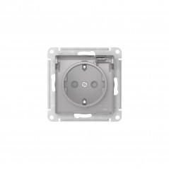 ATLASDESIGN AQUA РОЗЕТКА с заземлением со шторками с прозрачной крышкой, 16А,IP44, быстрозажимные клеммы,АЛЮМИН