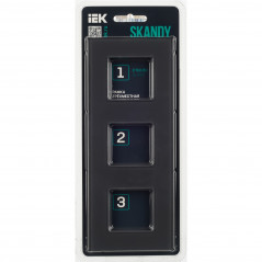 SKANDY Рамка 3-местная SK-F23G стекло графит IEK