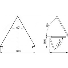 Крышка двускатная 200 L1500 цинк-ламель