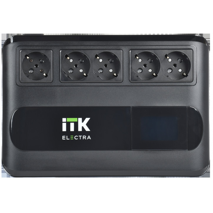 ITK ELECTRA LT5 ИБП Линейно-интерактивный 600ВА/360Вт однофазный с LCD дисплеем с АКБ 1х7AH 5 розеток Schuko