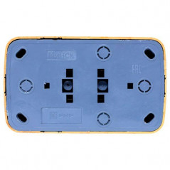 Розетка 2-местная ОП Минск 16А с заземлением светлое дерево
