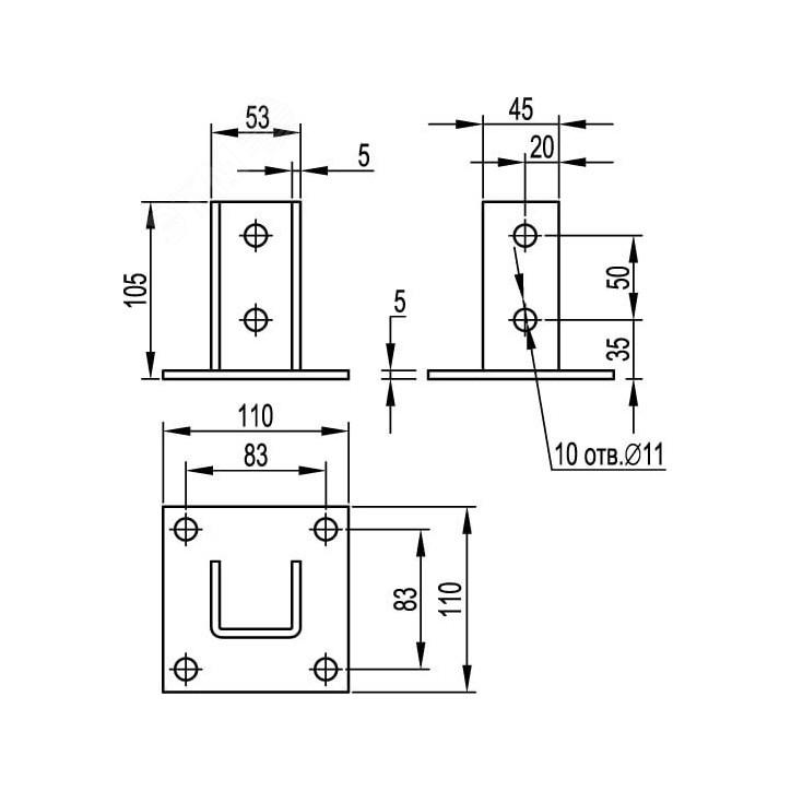 Крепление к потолку SSH горячеоцинкованное
