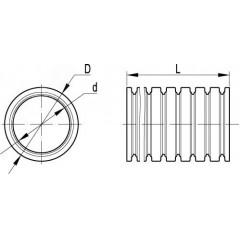 Труба гофрированная DN17мм ПВ-0 Dвн 16.8мм Dнар 21.2мм полиамид 6 с протяжкой темно-сера