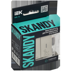 SKANDY Выключатель 2-клавишный с индикацией для отелей 10А SK-V16B бежевый IEK