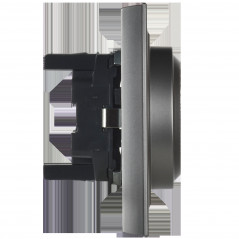 BRITE Розетка двойная с заземлением без защитных шторок 16А в сборе РС12-3-БрС сталь