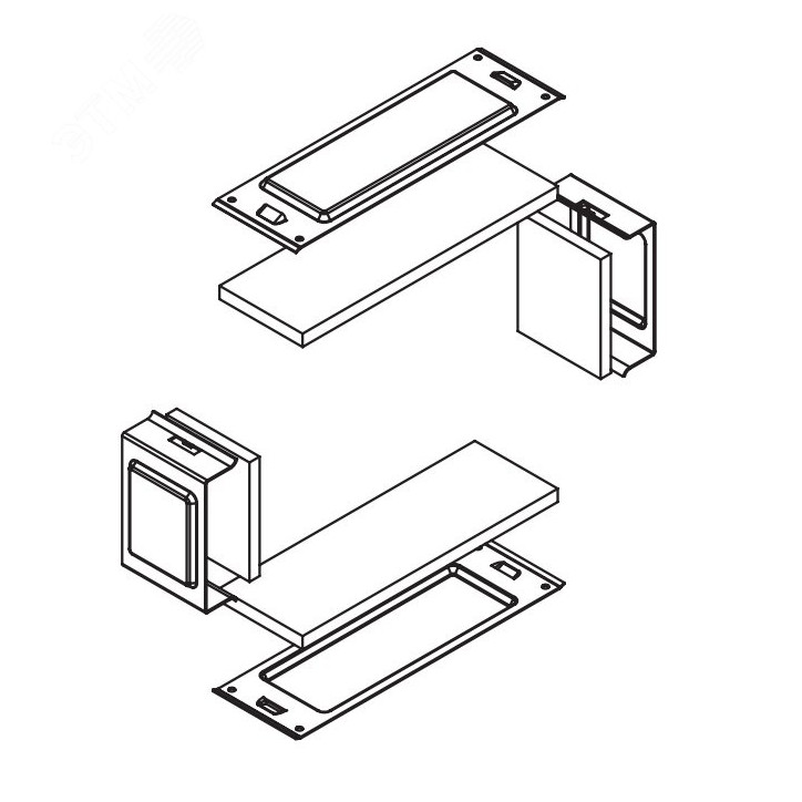 Комплект для обеспечения степени защиты IP44 в местах соединения секций лотков 100х100 цинк-ламельный(аналог горячеоцинкованный)