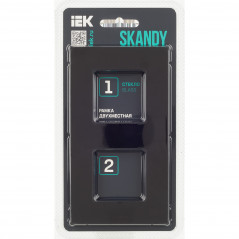 SKANDY Рамка 2-местная SK-F22Bl стекло черный IEK