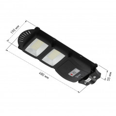 Консольный светильник на солн. бат., SMD, 40W, с датч. движ., ПДУ, 700Лм, 5000К, IP65