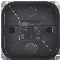 GLORY Выключатель 1-клавишный для открытой установки 10А ВС20-1-0-ХСм сталь матовый IEK