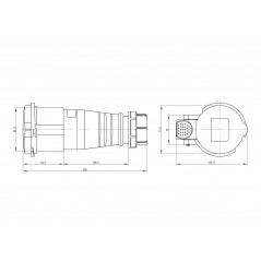 Розетка кабельная IP44 32A 3P+E 400V