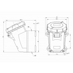 Розетка наружной установки IP67 16A 3P+E 400В