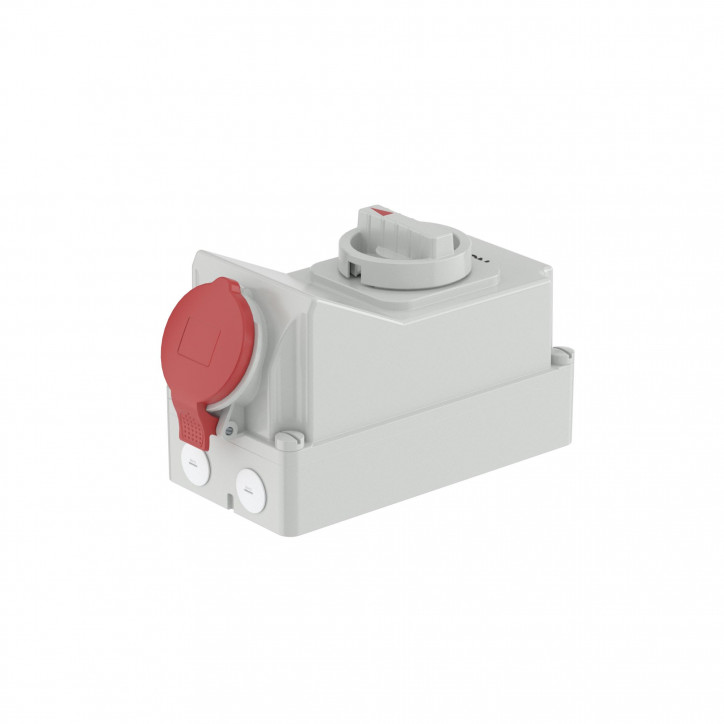 Розетка наружной установки IP44 16А 3P+E 400В с механической блокировкой и боковым расположением раз Розетка наружной установки IP44 16А 3P+E 400В с механической блокировкой и боковым расположением раз