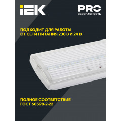 Светильник аварийный ДПА 5030-3 постоянный 3ч IP20 IEK