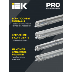 Светильник ДСП 2202 под светодиодную лампу 2хT8 1200мм IP65 IEK