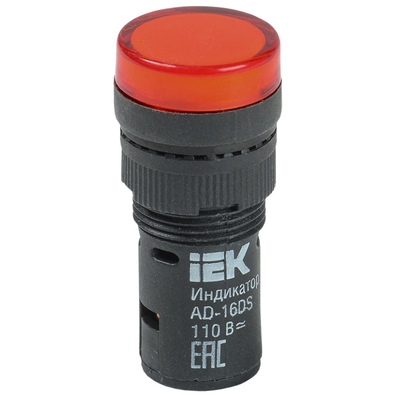 Лампа AD16DS LED матрица d16мм красный 24В AC/DC