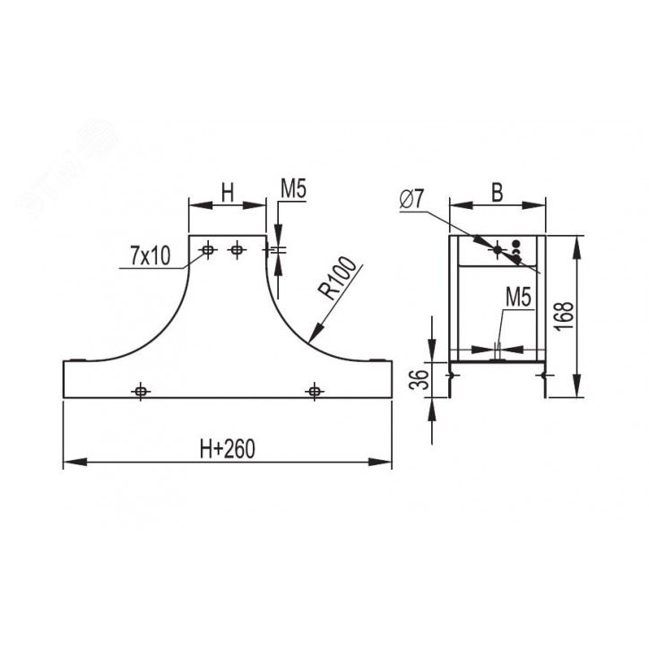 Крышка-ответвитель TS основание 200 H80 в комплекте с крепежными элементами и соединительными пластинами Крышка-ответвитель TS основание 200 H80 в комплекте с крепежными элементами и соединительными пластинами