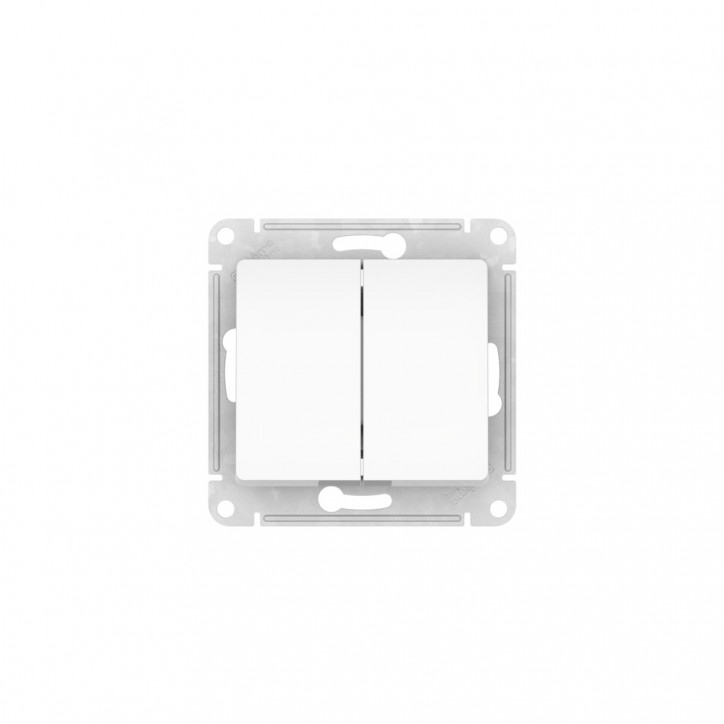 GLOSSA 2-клавишный ПЕРЕКЛЮЧАТЕЛЬ, сх.6/2, 10АХ, быстрозажимные клеммы, БЕЛЫЙ GLOSSA 2-клавишный ПЕРЕКЛЮЧАТЕЛЬ, сх.6/2, 10АХ, быстрозажимные клеммы, БЕЛЫЙ