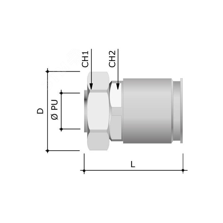 Муфта металлорукав DN-15-жесткая труба D-20мм IP66/IP67 никелированная латунь
