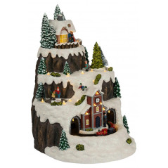 Новогодняя декоративная композиция Рождество, музыка, теплый белый свет, 3*АА, 25*23*34 см EFIS-S07