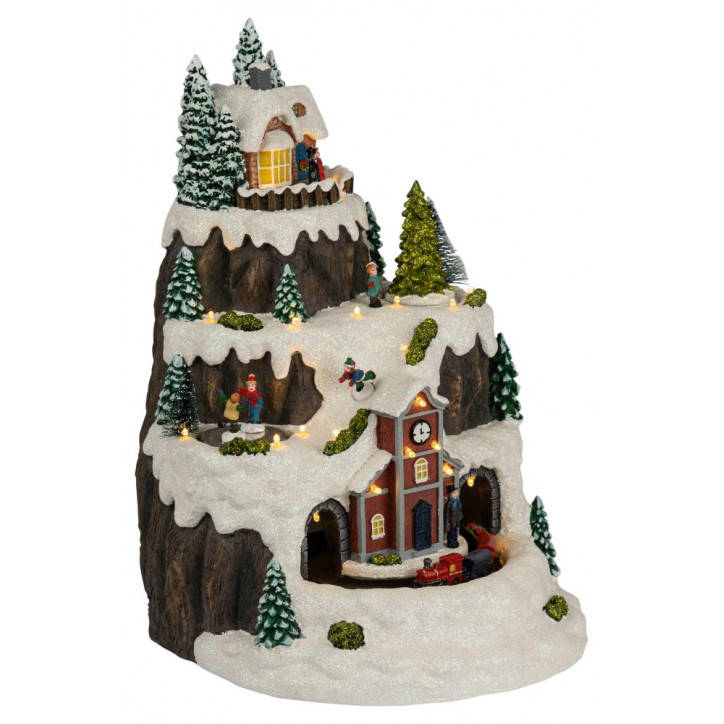 Новогодняя декоративная композиция Рождество, музыка, теплый белый свет, 3*АА, 25*23*34 см EFIS-S07