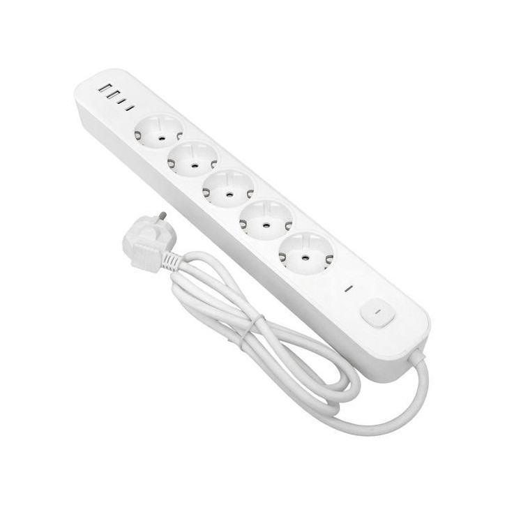 Удлинитель LUX 5 гнезд 2USB 2,4А+2type-C 1,5 метра 1,5мм2 EKF Удлинитель LUX 5 гнезд 2USB 2,4А+2type-C 1,5 метра 1,5мм2 EKF