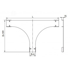 Крышка на Т-образный ответвитель 300, 1,5 мм, горячий цинк, в комплекте с крепежными элементами необходимыми для монтажа