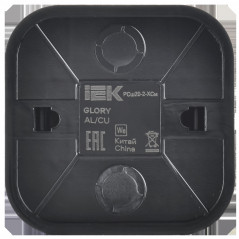 GLORY Розетка 1-местная для открытой установки без заземления с защитными шторками 10А РСш20-2-ХСм сталь матовый IEK