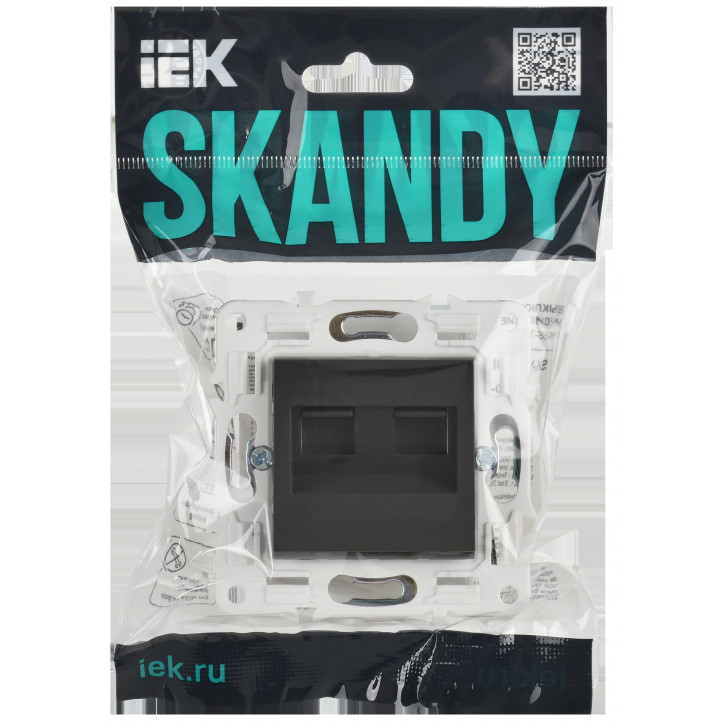 SKANDY Розетка компьютерная двойная RJ45 кат.5E SK-K03T титан IEK SKANDY Розетка компьютерная двойная RJ45 кат.5E SK-K03T титан IEK