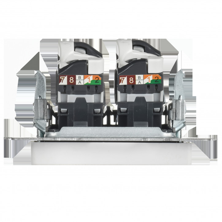BRITE Розетка компьютерная двойная кат.5E RJ45 РК10-2-БрАБ арктический белый IEK BRITE Розетка компьютерная двойная кат.5E RJ45 РК10-2-БрАБ арктический белый IEK
