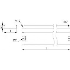 Лоток неперфорированный 50х50х3000