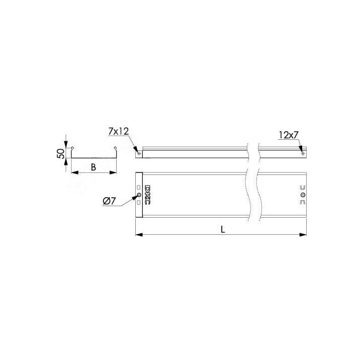 Лоток неперфорированный 50х50х3000 Лоток неперфорированный 50х50х3000
