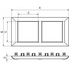 Avanti Рамка-суппорт черная для In-liner Front, 2 модульная