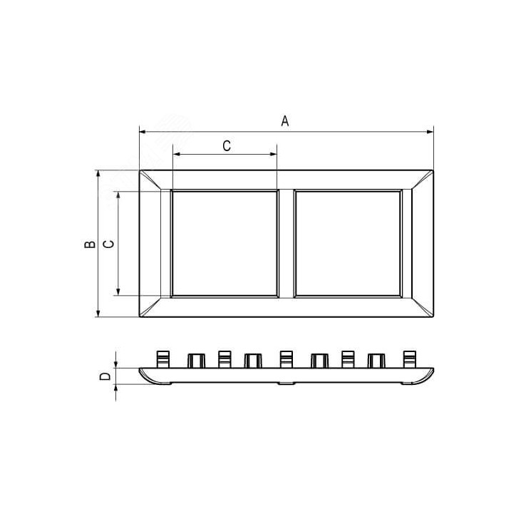Avanti Рамка-суппорт черная для In-liner Front, 2 модульная Avanti Рамка-суппорт черная для In-liner Front, 2 модульная