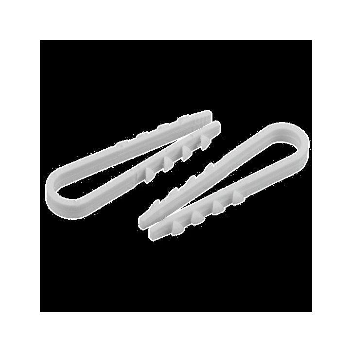 Дюбель-хомут для круглого кабеля 5-10 мм белый (100 штук) NO-224-222