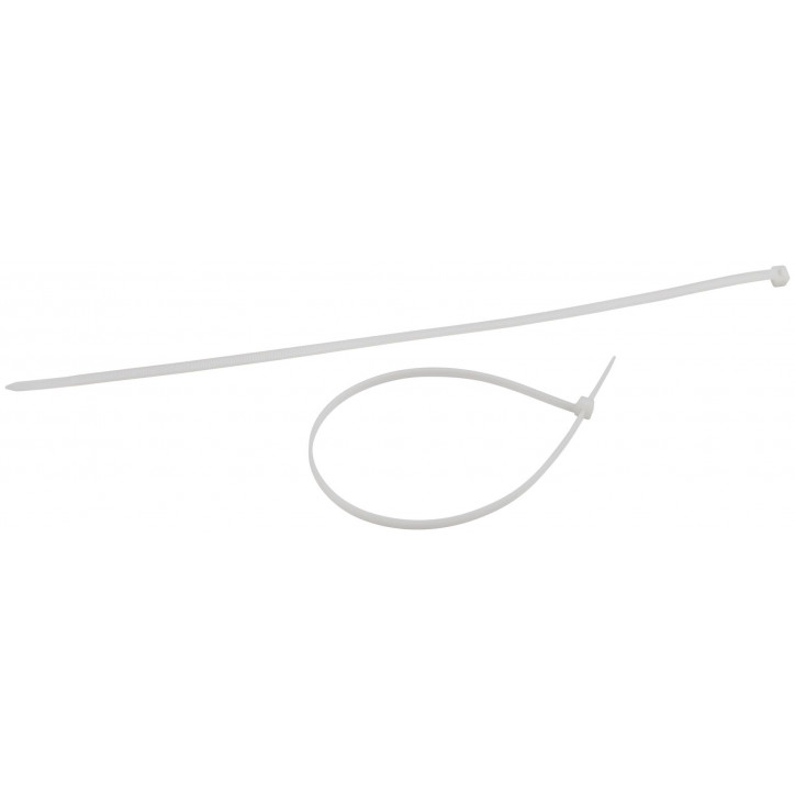 Стяжка кабельная нейлоновая (хомут) 4.8 х 400 мм белая (100 шт/уп) NO-225-161