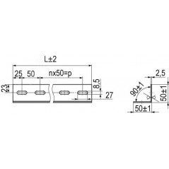 Профиль L-образный L-1000 2.5 мм