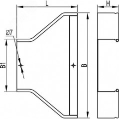 Коробка протяжная алюминиевая, 2 ввода 180°, М50х1,5 ,IP55,171х62х71мм