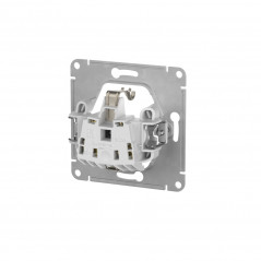 GLOSSA РОЗЕТКА с заземлением со шторками с крышкой, 16А, IP44, в сборе, быстрозажимные клеммы, БЕЖЕВЫЙ